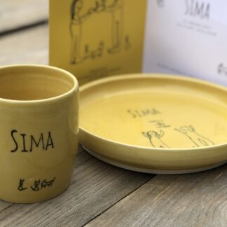 Geboorteservies (bord en beker)